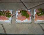 Salmon and cress canapes