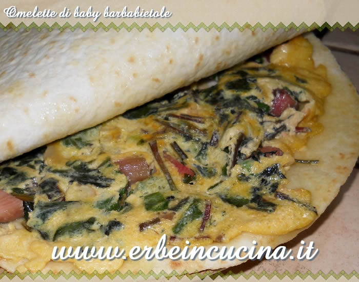 Omelette di baby barbabietole